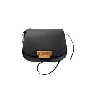 Zac Posen Eartha Iconic Saddle Bag Navy Leather Crossbody Purse